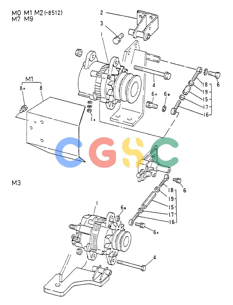 神钢零件查询(8DC9-T) - MITSUBISHI DIESEL ENGINE - K914 & K975 (1/79-12/06) (04-004[02]) - ALTERNATOR GENERAL Kobelco