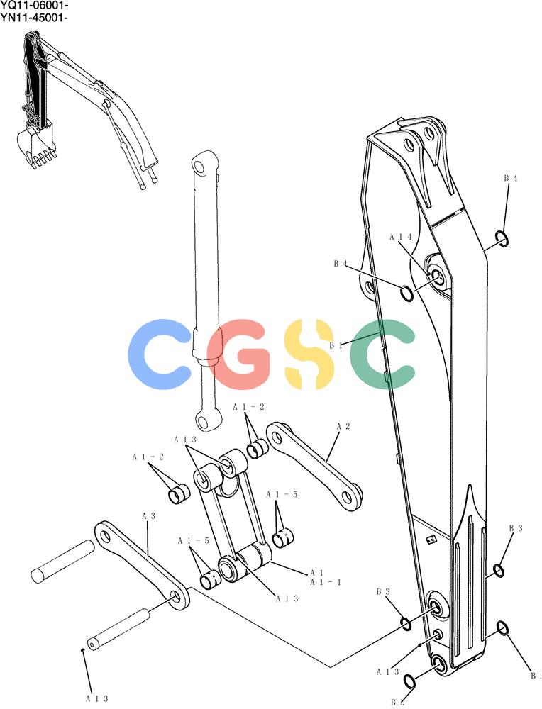 神钢零件查询(200-8) - EXCAVATOR S/N YN11-45001 - (1/06-12/09) (580-02-1) - ARM GROUP, 2.94M (HD) Kobelco