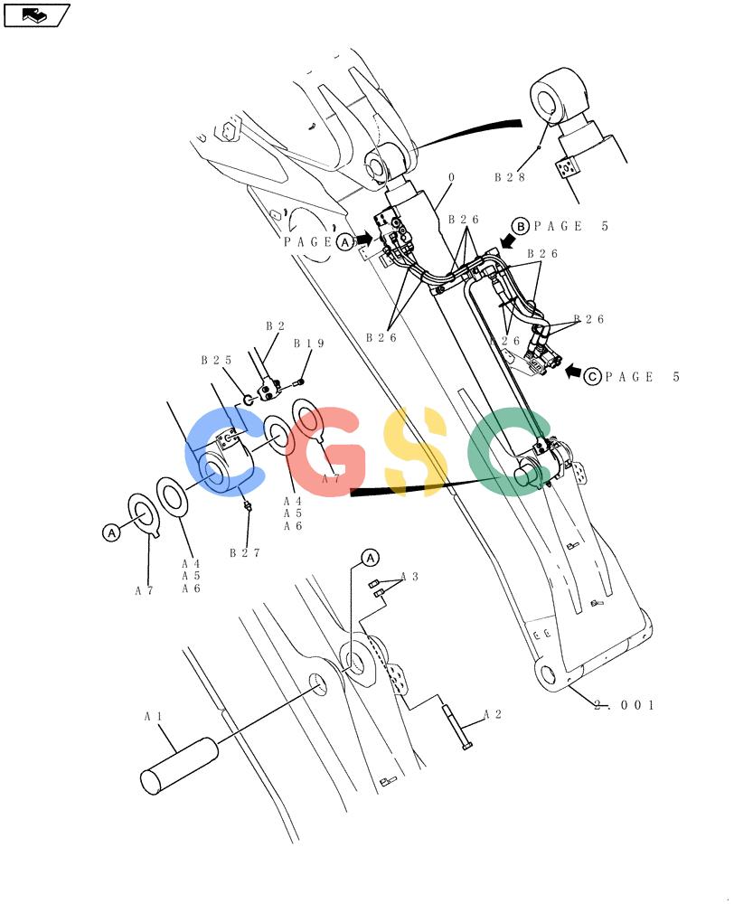 纽荷兰零件查询(E235BSR) - CRAWLER EXCAVATOR (5/07-) (2.031[04]) - BOOM PIPING - 2-PIECE BOOM New Holland Constructuion