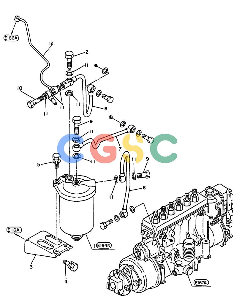 神钢零件查询(PE6T04) - NISSAN DIESEL ENGINE - LK900 & LK700A W/TURBO (1/03-12/06) (04-008[02]) - FILTER-FUEL, (FITTING PARTS) Kobelco