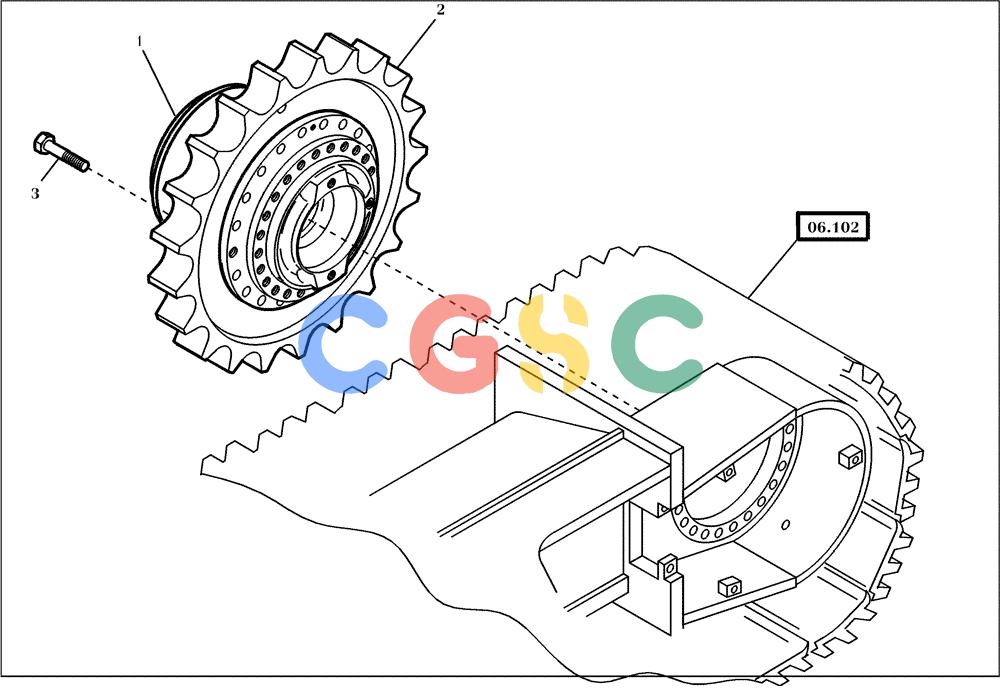 纽荷兰零件查询(EC240) - CRAWLER EXCAVATOR (5/00-) (16.021[001]) - TRAVEL GEAR MOUNTING PARTS (S/N 724002-UP) New Holland Constructuion