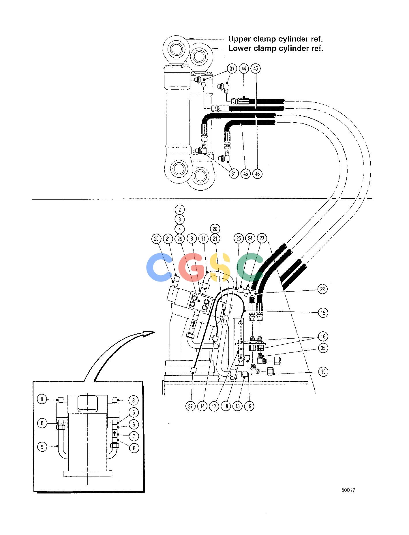 约翰迪尔零件查询TC726 - ATTACHMENTS HYDRAULIC SYSTEM FELLING HEAD 20`` ( 63117 - 63939) 2000-234/10 [2000-234/10]EPC John Deere online