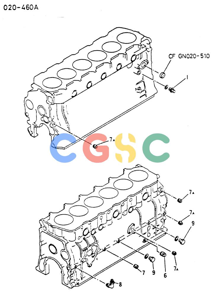神钢零件查询(MD200C) - EXCAVATOR BTW YQU0701 - YQU2000 (1/80-12/06) (17-023) - ENGINE ATTACHING PARTS 020-460A Kobelco