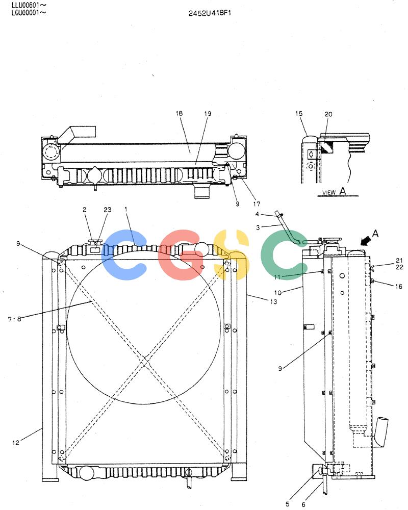 神钢零件查询(MD240C) - EXCAVATOR ASN LLU00601 (1/80-12/06) (05-005) - RADIATOR ASSY Kobelco