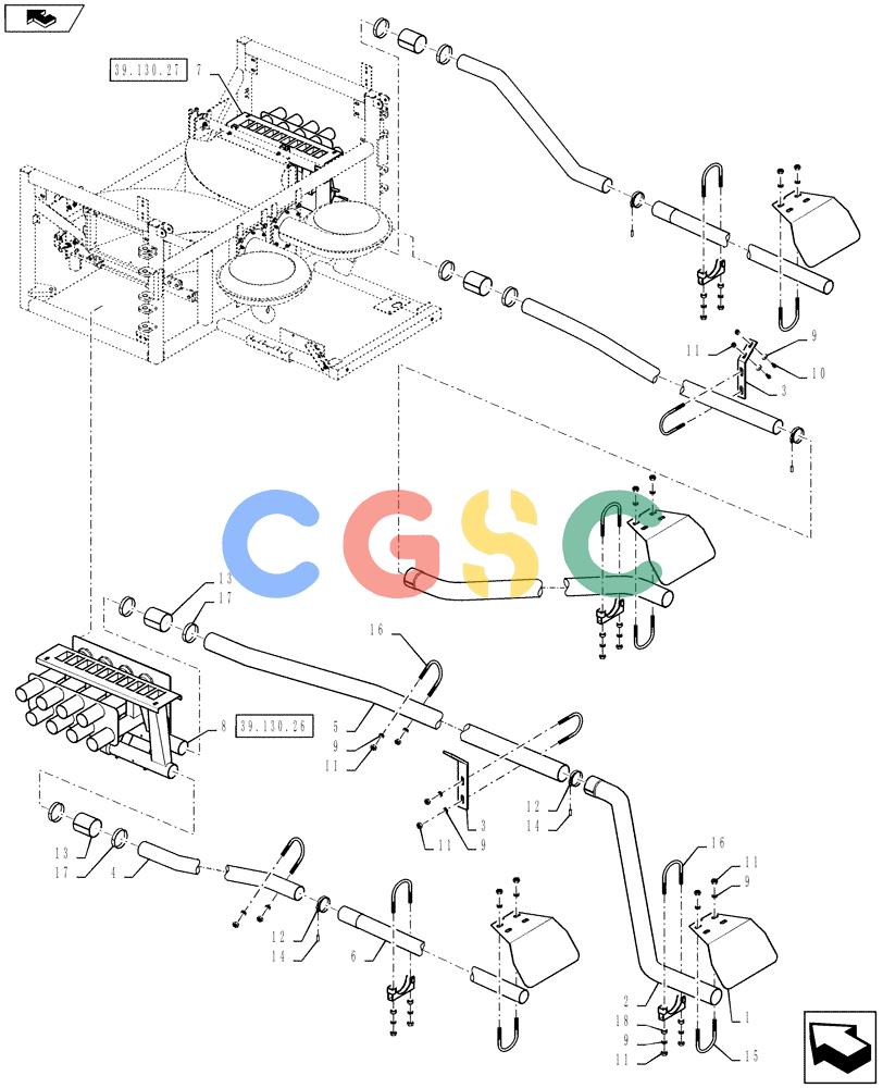 凯斯零件查询(810) - FLEX-AIR APPLICATOR - 2012 (2/12-) (39.130.11) - 60' BOOM REAR TUBES, 2-1/2" TUBES Case Agriculture