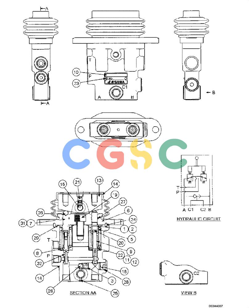 纽荷兰零件查询(E215) - CRAWLER EXCAVATOR (NA) - ASN N6DA21215 (1/06-) (08 -76[00]) - VALVE ASSY - PILOT, PEDAL (NIBBLER & BREAKER) (YN30V00080F1) New Holland Constructuion