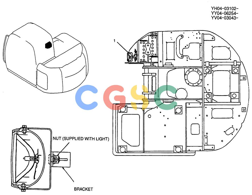 纽荷兰零件查询(E115SR) - CRAWLER EXCAVATOR ASN YV04-03043 (01-065) - LIGHT INSTAL, UPP New Holland Constructuion
