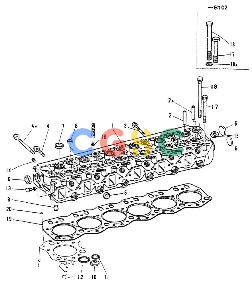 神钢零件查询(65R5P) - MITSUBISHI DIESEL ENGINE - LK300A WHEEL LOADER (1/06-12/06) (01-001) - CYLINDER HEAD Kobelco