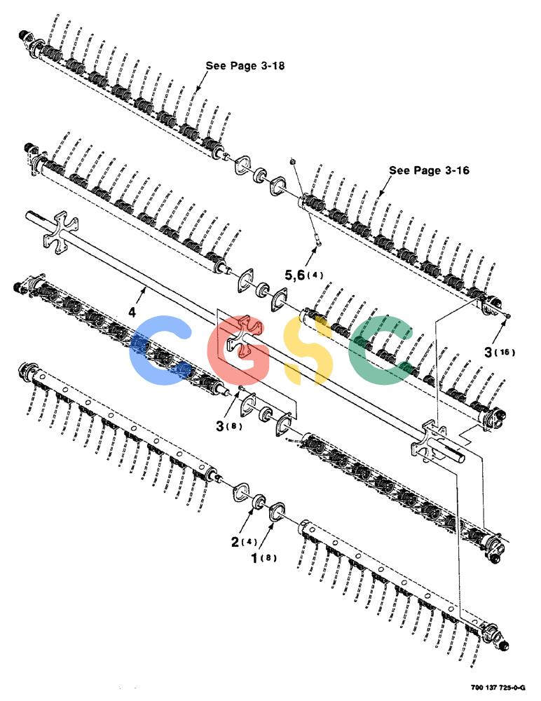 凯斯零件查询(8585) - CASE IH LARGE (3 X 4) RECTANGLER BALER (1/98-12/00) (3-14) - ROTOR ASSEMBLY Case Agriculture