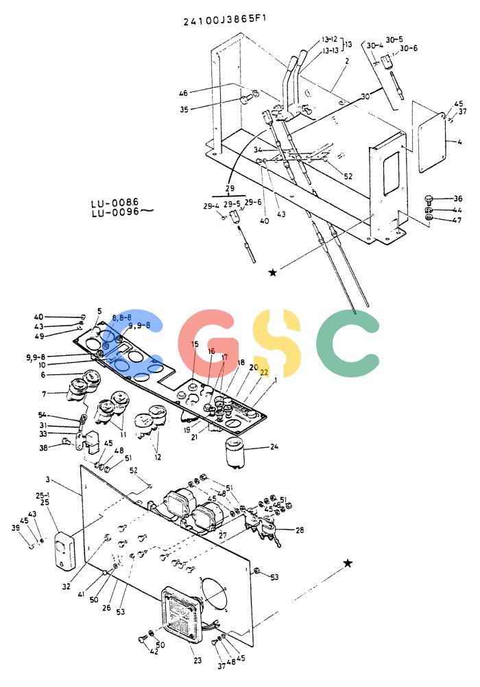 神钢零件查询(K935) - EXCAVATOR SUPPLEMENT ASN LU00154 (1/76-12/03) (07-009) - PANEL ASSY, INST Kobelco