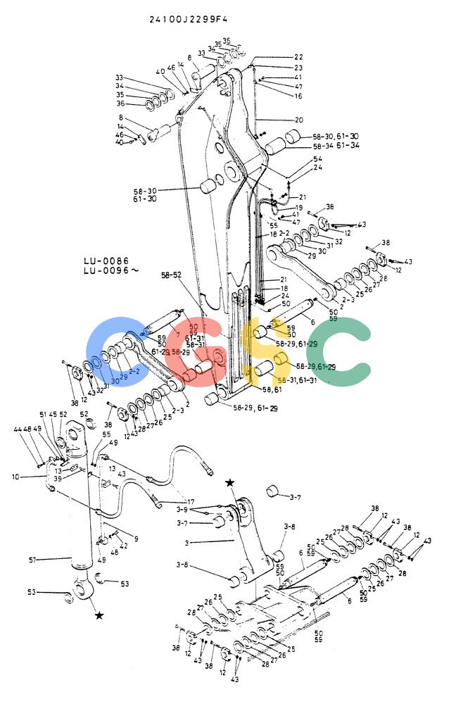 神钢零件查询(K935) - EXCAVATOR SUPPLEMENT ASN LU00154 (1/76-12/03) (08-003) - ARM ASSY, 3.25M Kobelco