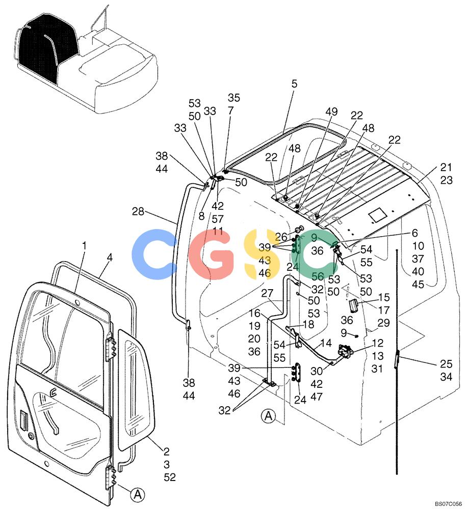 神钢零件查询(SK170-8) - ACERA MARK III EXCAVATOR - TIER 3 (NA) ASN YM04-U1601 - (5/07-12/12) (02-45[00]) - CAB ASSY (YN02C00156F1) PAGE 1 OF 3 Kobelco