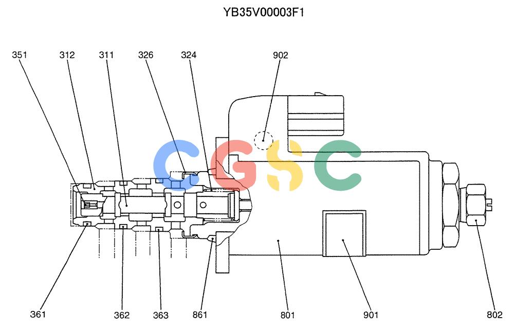 纽荷兰零件查询(E235SRLC) - CRAWLER EXCAVATOR BTW YU04-00837 - YU04-01417 (07-007) - VALVE ASSY, SOLENOID New Holland Constructuion