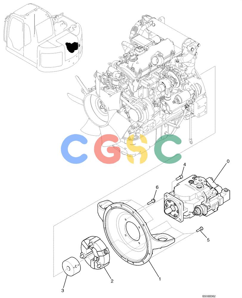 纽荷兰零件查询(E70BSR) - COMPACT CRAWLER EXCAVATOR BTW YT05-15001 - 18000 (NA) (4/08-) (02-16-00[00]) - POWER TAKE-OFF ASSEMBLY (YT30P00004F1) New Holland Constructuion