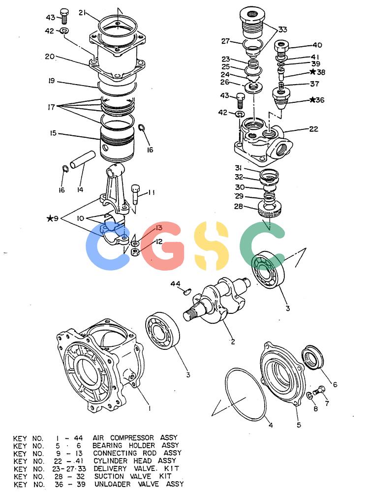 神钢零件查询(FD6(T)14) - NISSAN DIESEL ENGINE ASN 050001 - LK400 & LK500A (1/06-12/06) (03-010) - COMPRESSOR AIR (INNER PARTS) Kobelco