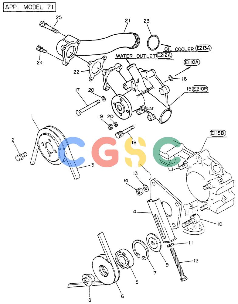 神钢零件查询(FD6T04) - NISSAN DIESEL ENGINE - LK500 (1/06-12/06) (06-004[02]) - PUMP-WATER (FITTING PARTS) Kobelco