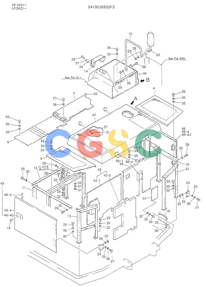 神钢零件查询(K905LC) - MARK II EXCAVATOR BTW YP1001 - YP1281. (4/89-12/03) (02-006[01]) - GUARD ASSY (FOR EXTREME HEAT) Kobelco