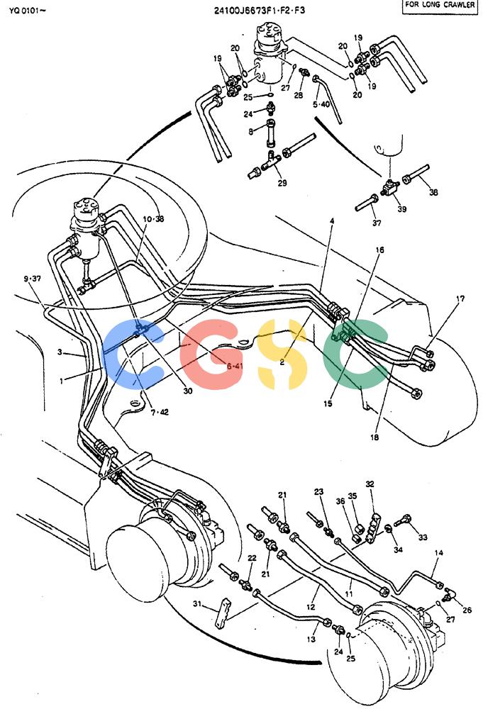 神钢零件查询(MD200BLC) - EXCAVATOR BTW YQ0101 - YQ0564 (1/80-12/06) (06-009) - HYDR LINES, LOW Kobelco
