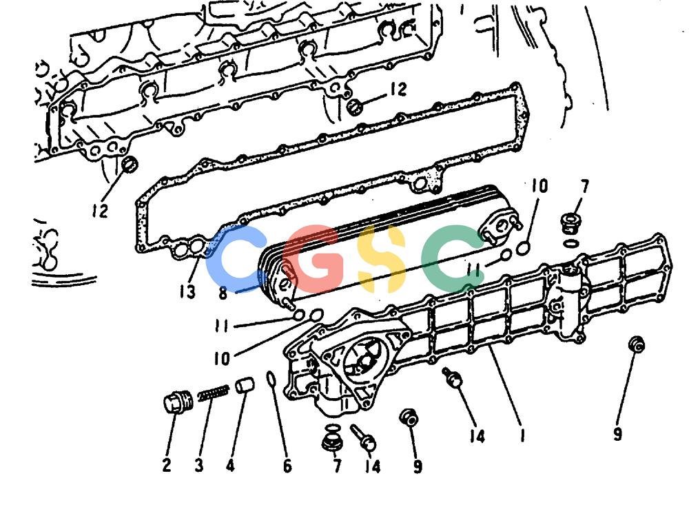 神钢零件查询(MD240C) - EXCAVATOR BTW LLU0301 - LLU0600 (1/80-12/06) (17-032) - OIL COOLER - 030-290A Kobelco