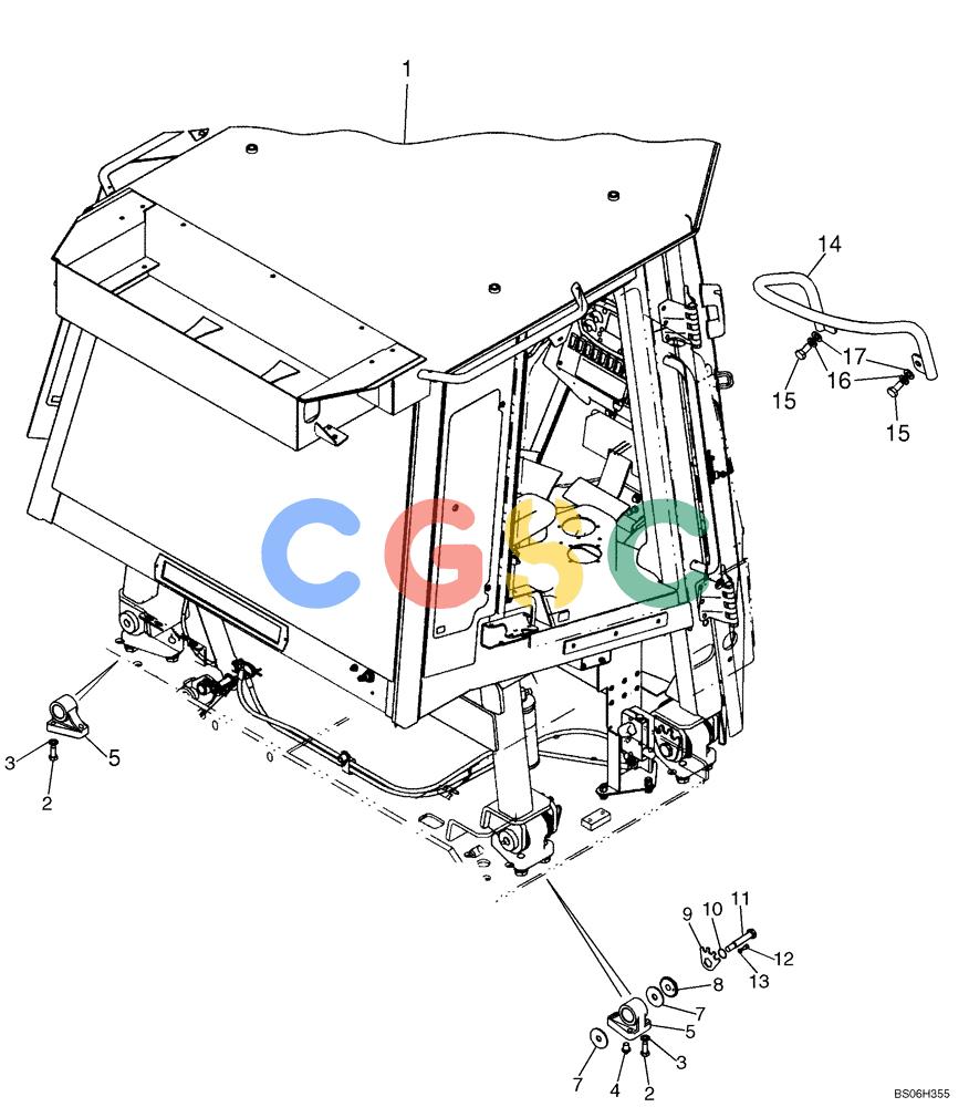 纽荷兰零件查询(D150B) - CRAWLER DOZER TIER 3 (HYDRO) (10/07-) (09-25) - CAB - FRAME, MOUNTING AND GRAB HANDLES New Holland Constructuion