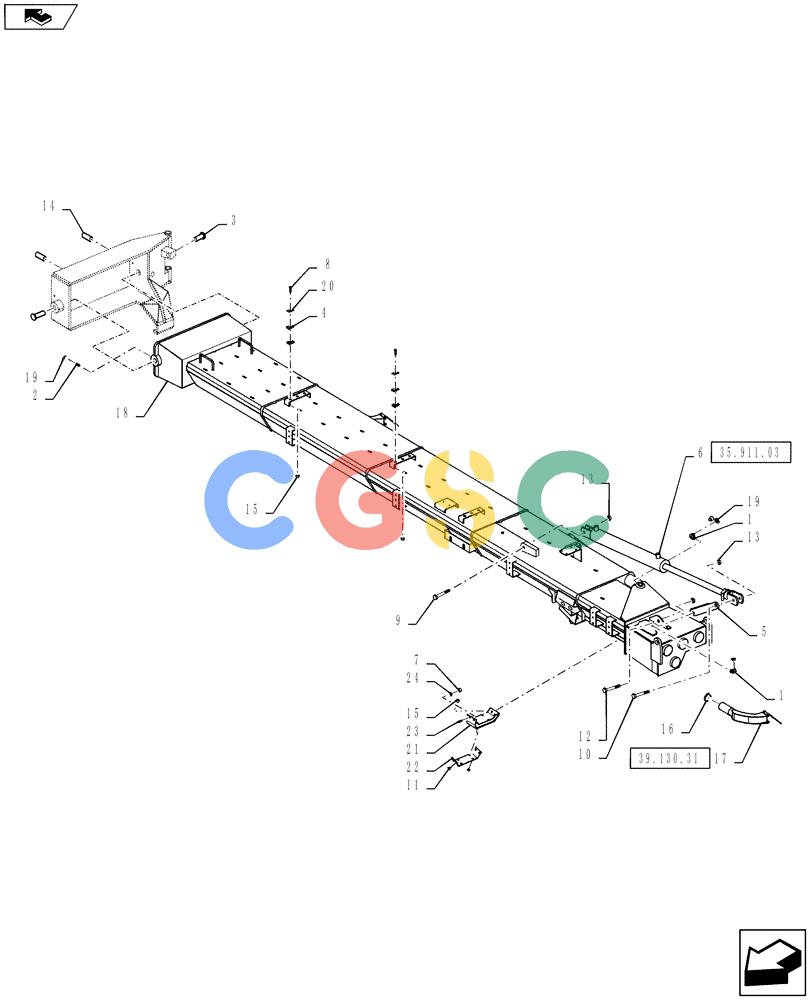 凯斯零件查询(810) - FLEX-AIR APPLICATOR - 2012 (2/12-) (39.130.05) - 60' BOOM, LH, INNER, 2-1/2" TUBES Case Agriculture