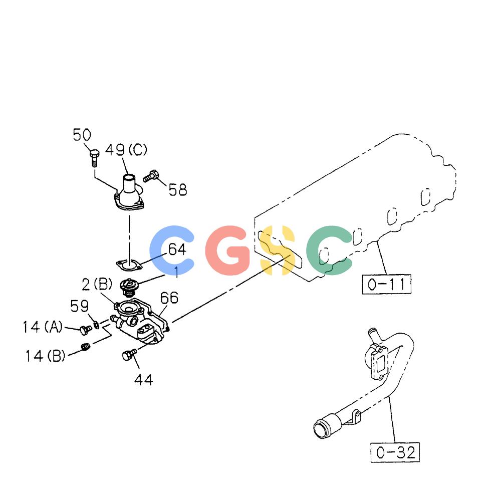 纽荷兰零件查询(EH80) - MIDI CRAWLER EXCAVATOR ASN LF04-02000 (N4TA18001 thru N4TA18010, ASN N5TA18011 -) (NA) (1/ (232) - THERMOSTAT AND HOUSING New Holland Constructuion
