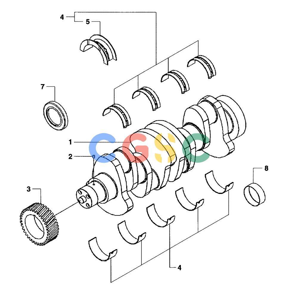 纽荷兰零件查询(DC100) - CRAWLER DOZER (N.A. VERSION) (4/00-) (0.080[01]) - CRANKSHAFT DC70 - DC80 - DC100 New Holland Constructuion