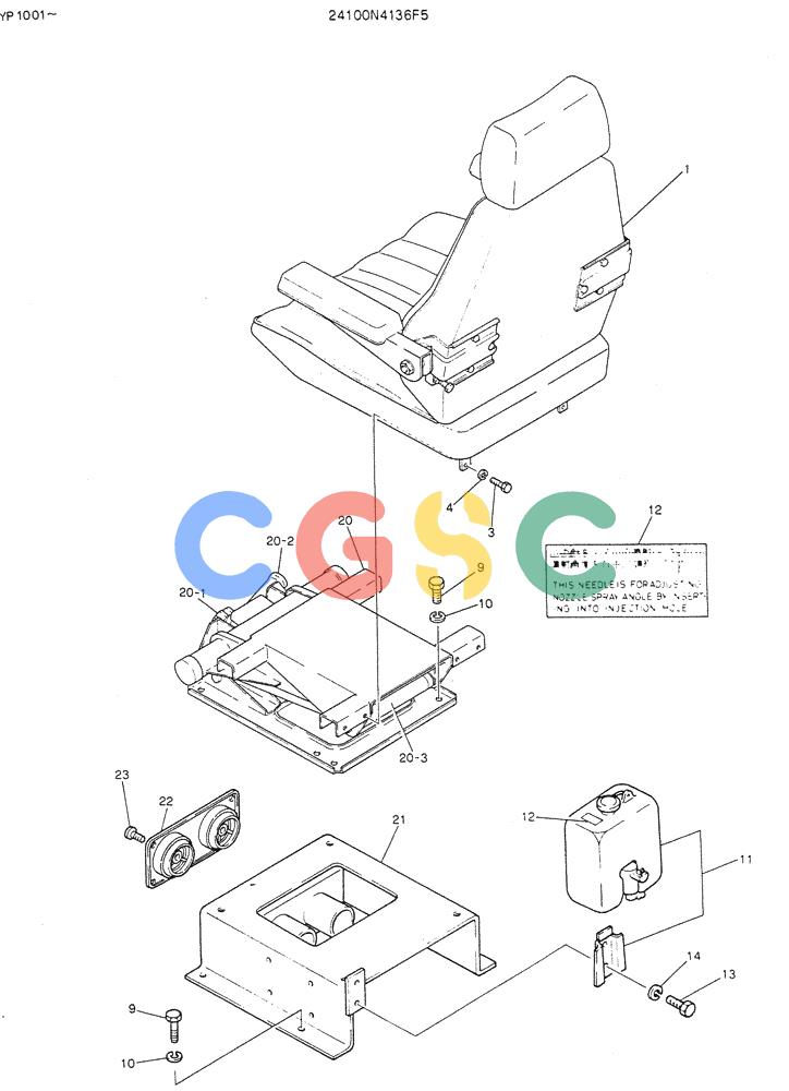 神钢零件查询(K905LC) - MARK II EXCAVATOR BTW YP1001 - YP1281 (1/87-12/03) (02-011) - SEAT ASSY (P/N 24100N4136F5) Kobelco