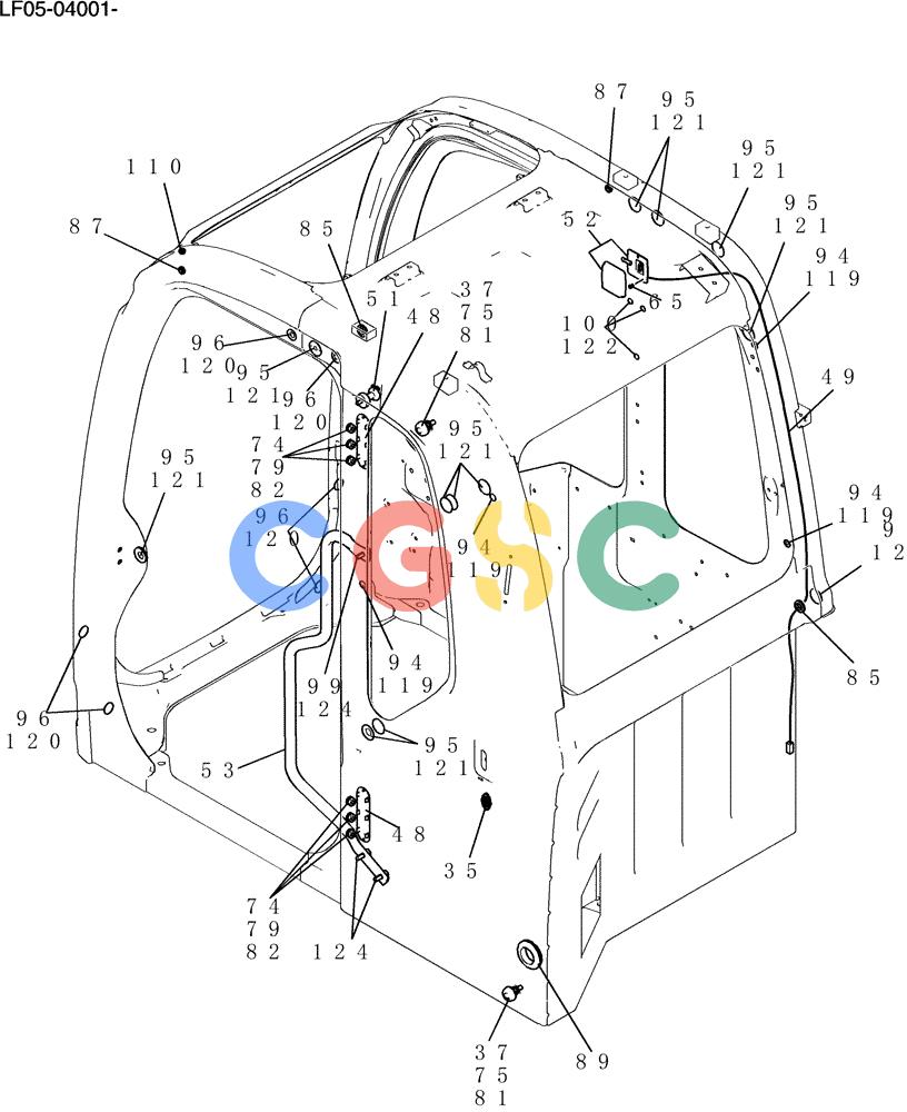 纽荷兰零件查询(E80BMSR) - CRAWLER EXCAVATOR ASN LF05-04001 - (N8TA18060) (180-17[4]) - CAB ASSY New Holland Constructuion