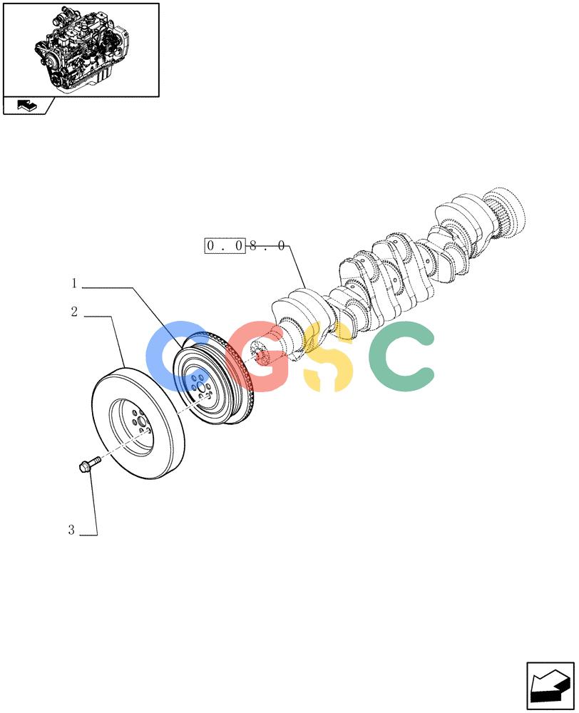 神钢零件查询(F4GE9684R J600) - ENGINE - 504115847 - 84459738 (1/08-12/12) (0.08.4) - PULLEY - CRANKSHAFT (504020888) Kobelco