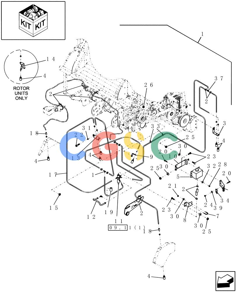 凯斯零件查询(RBX452) - CASE IH ROUND BALER (11/02-7/05) (18.92[1]) - CHAIN OILER KIT, OLD STYLE Case Agriculture
