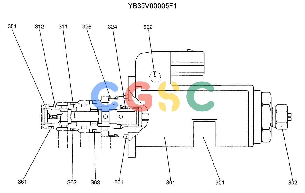 纽荷兰零件查询(E235SRLC) - CRAWLER EXCAVATOR BTW YU04-00837 - YU04-01417 (07-008) - VALVE ASSY, SOLENOID New Holland Constructuion