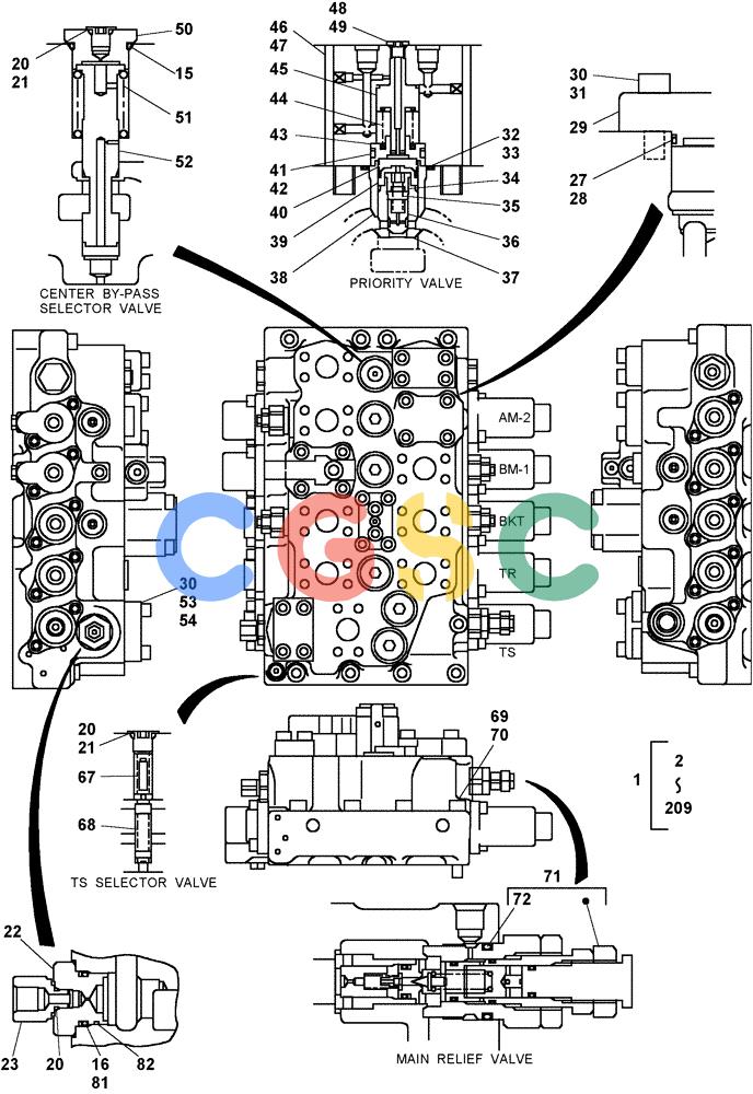 纽荷兰零件查询(E805) - CRAWLER EXCAVATOR (1/05-) (08-083-00[01]) - CONTROL VALVE New Holland Constructuion