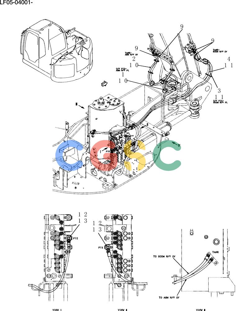 纽荷兰零件查询(E80BMSR) - CRAWLER EXCAVATOR ASN LF05-04001 - (N8TA18060) (153-16[1]) - CONTROL LINES, VALVE New Holland Constructuion