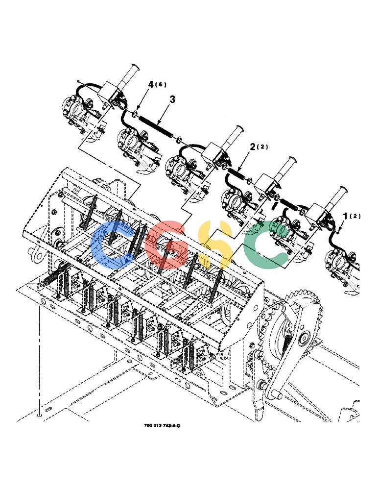 凯斯零件查询(8590) - CASE IH LARGE RECTANGULAR BALER (EUROPE) (1/97-12/98) (6-32) - KNOTTER LUBE ASSEMBLY, CENTRALIZED, INCLUDES PAGES 6-34 THRU 6-38 Case Agriculture