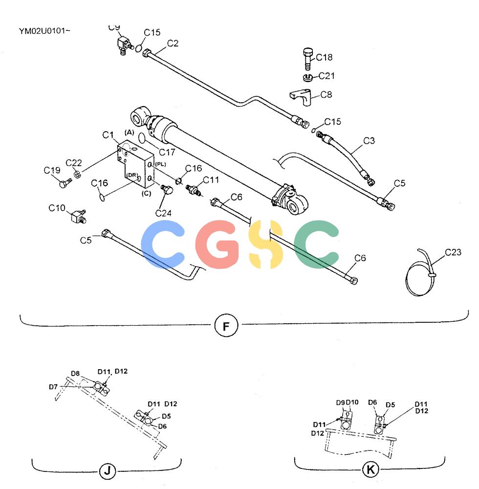 神钢零件查询(SK160LC) - DYNAMIC ACERA EXCAVATOR 11/2000 ASN YM02U0101 (11/00-12/02) (03-004[03]) - BOOM HYDRAULIC LINES 5.2M (17FT 1IN) (BOOM AND ARM SAFETY) (OPT) Kobelco