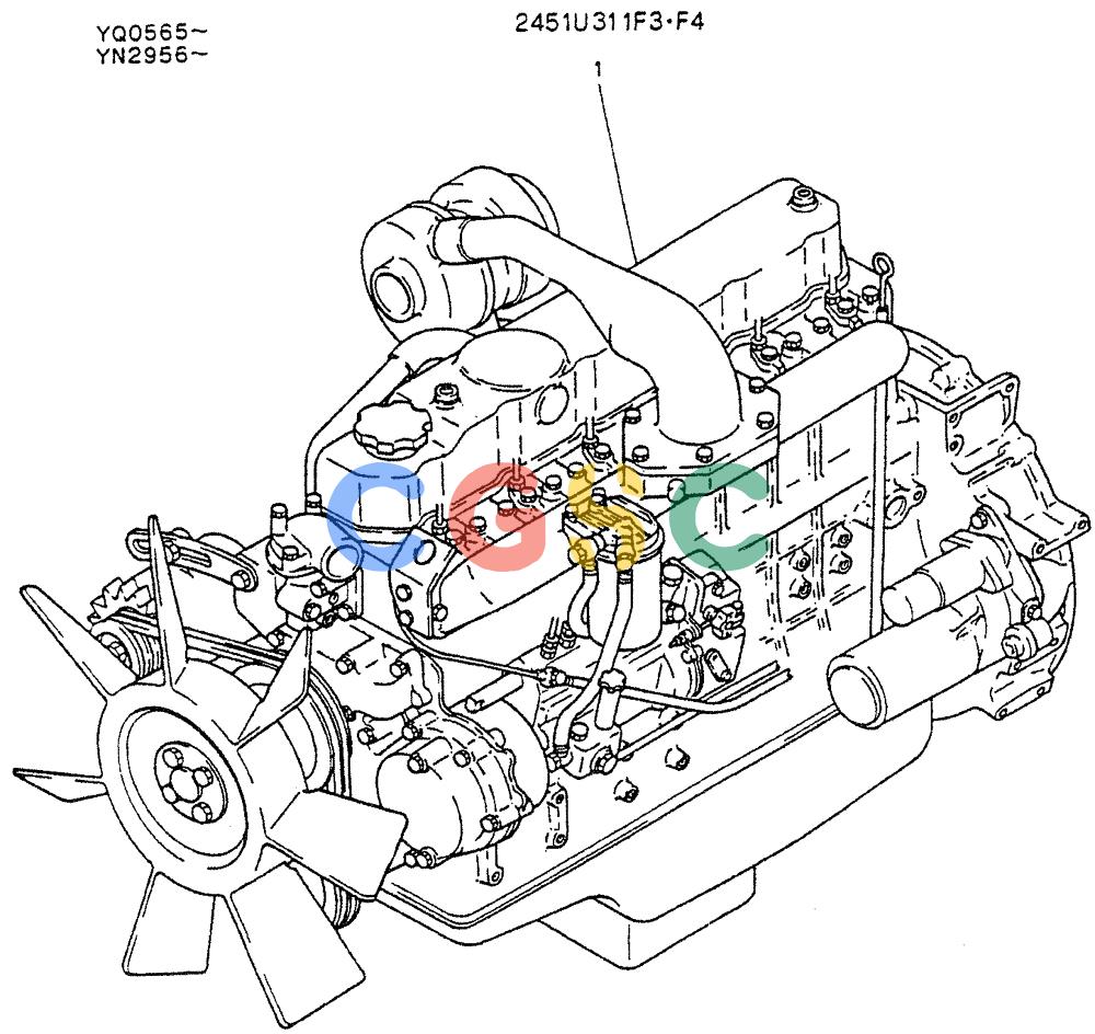 神钢零件查询(K907LC) - MARK II EXCAVATOR ASN YQ0565 (GLOBAL) (1/87-12/03) (05-003 ) - ENGINE ASSY Kobelco