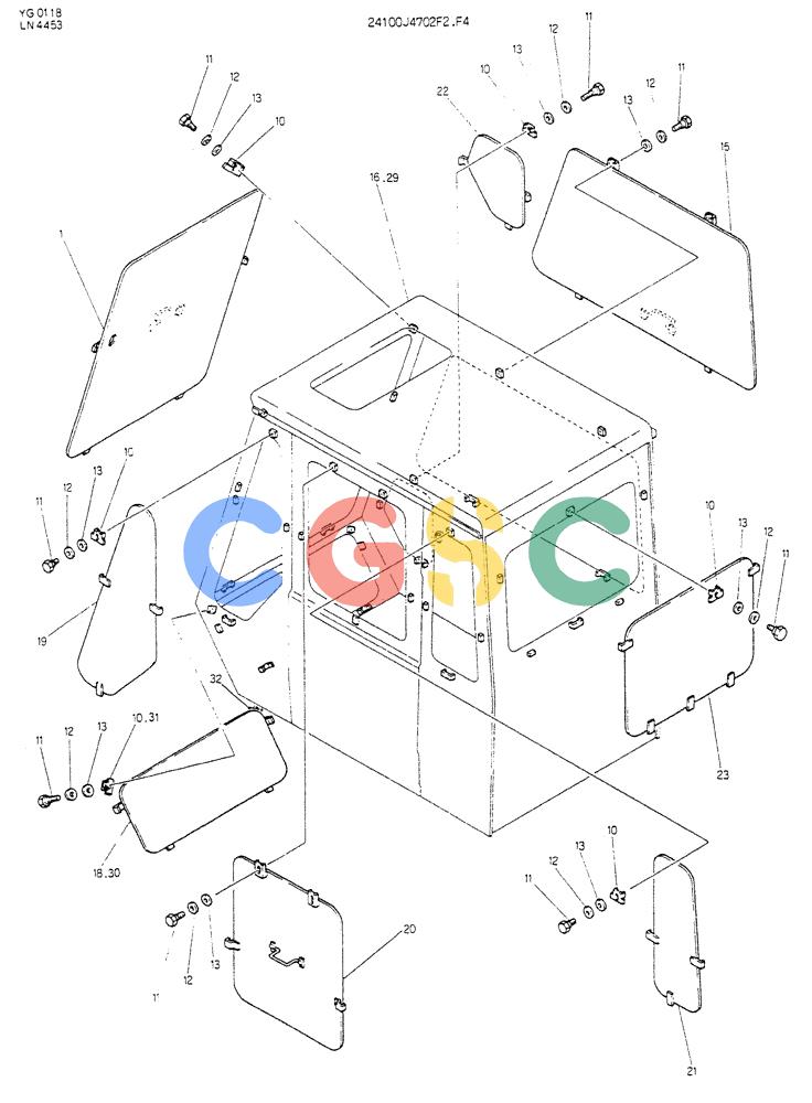 神钢零件查询(K907CLC) - EXCAVATOR BTW YG0101 - YG0500 (1/85-12/03) (02-012) - GUARD ASSY Kobelco