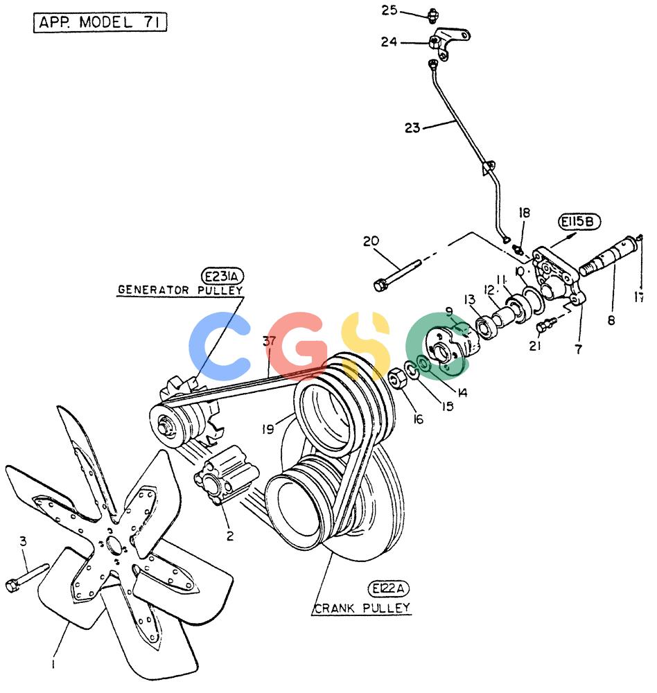 神钢零件查询(FD6T04) - NISSAN DIESEL ENGINE - LK500 (1/06-12/06) (06-006[02]) - COOLING SYSTEM- FAN Kobelco