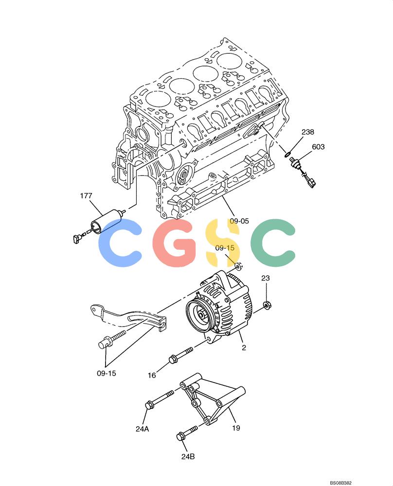 纽荷兰零件查询(E70BSR) - COMPACT CRAWLER EXCAVATOR BTW YT05-15001 - 18000 (NA) (4/08-) (09-23-00[01]) - ENGINE ELECTRICAL CONTROL PARTS, PAGE 1 OF 2 New Holland Constructuion