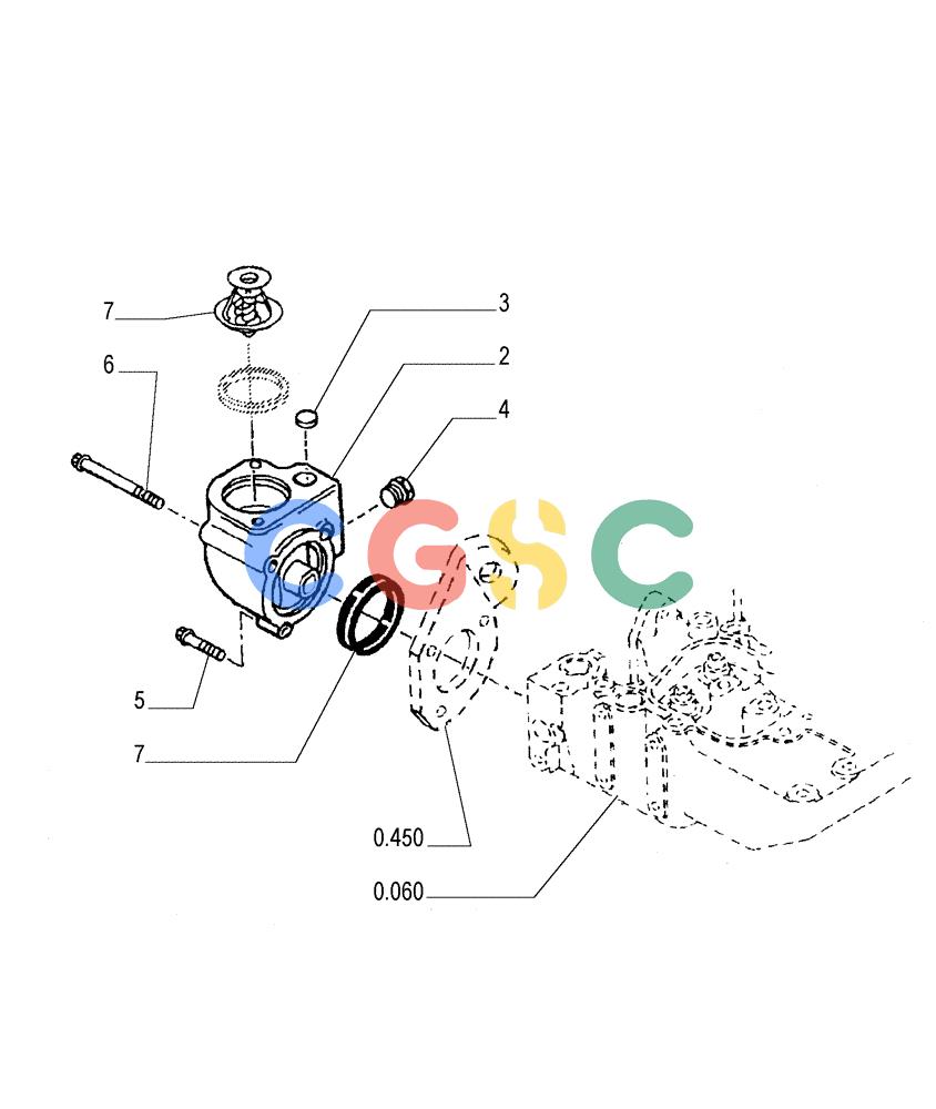 纽荷兰零件查询(FL145) - CRAWLER LOADER (N.A. VERSION) (11/98-) (0.326[01]) - THERMOSTAT - ENGINE COOLING SYSTEM New Holland Constructuion