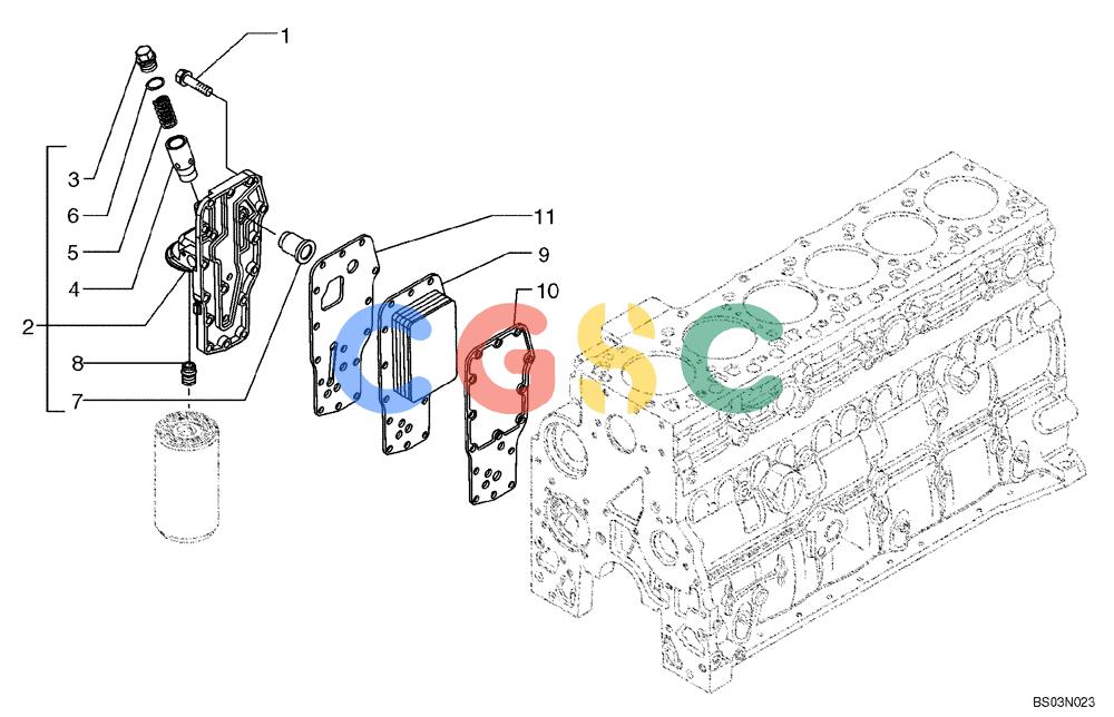纽荷兰零件查询(D150B) - CRAWLER DOZER TIER 3 (HYDRO) (10/07-) (02-13) - OIL FILTER AND COOLER New Holland Constructuion