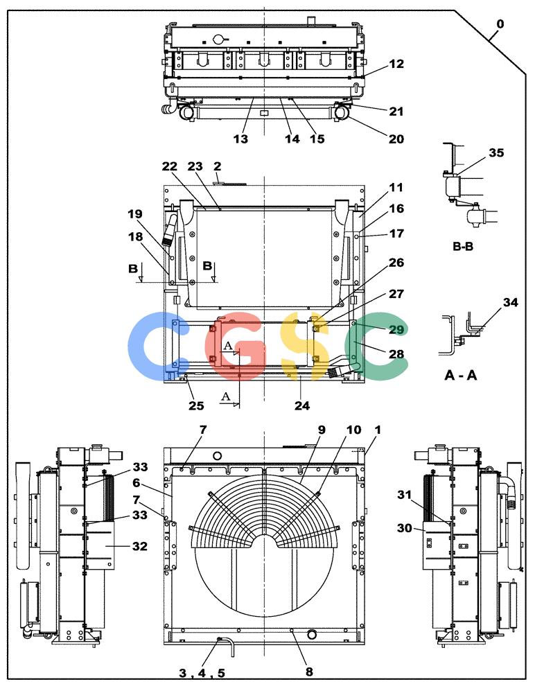 纽荷兰零件查询(E805) - CRAWLER EXCAVATOR TIER 3 (7/06-) (02-005-01[01]) - RADIATOR New Holland Constructuion