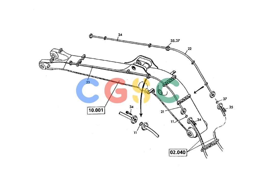 纽荷兰零件查询(EC130) - CRAWLER EXCAVATOR (4/99-) (60.200[001]) - HYDRAULIC SYSTEM MONOBLOC BOOM HAMMER ATTACHMT. (OPTION) (S/N 11701-UP) New Holland Constructuion
