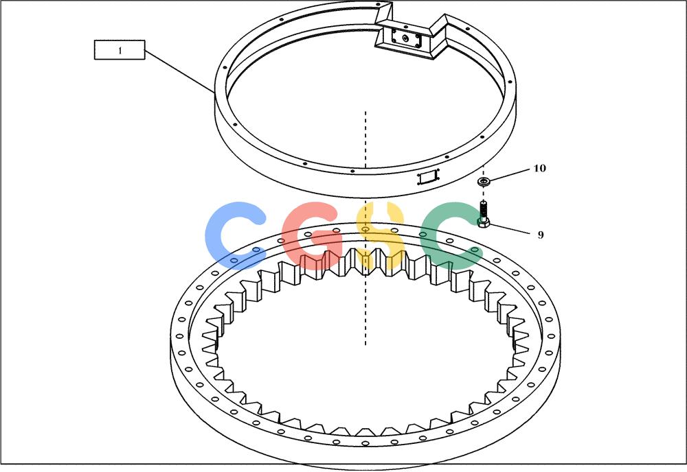 纽荷兰零件查询(EC350) - CRAWLER EXCAVATOR (2/00-) (36.510[001]) - COVER SWING BEARING INSTALL.MATERIAL (S/N 735003-UP) New Holland Constructuion