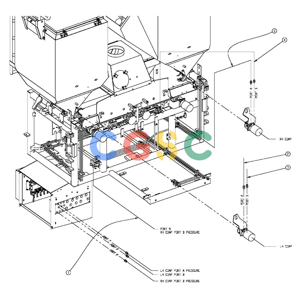 凯斯零件查询(438) - FLEX-AIR APPLICATOR - 2003 (3/03-10/03) (02-023) - HOSE GROUP, DOUBLE BIN, 37 & 50 CU FT Case Agriculture