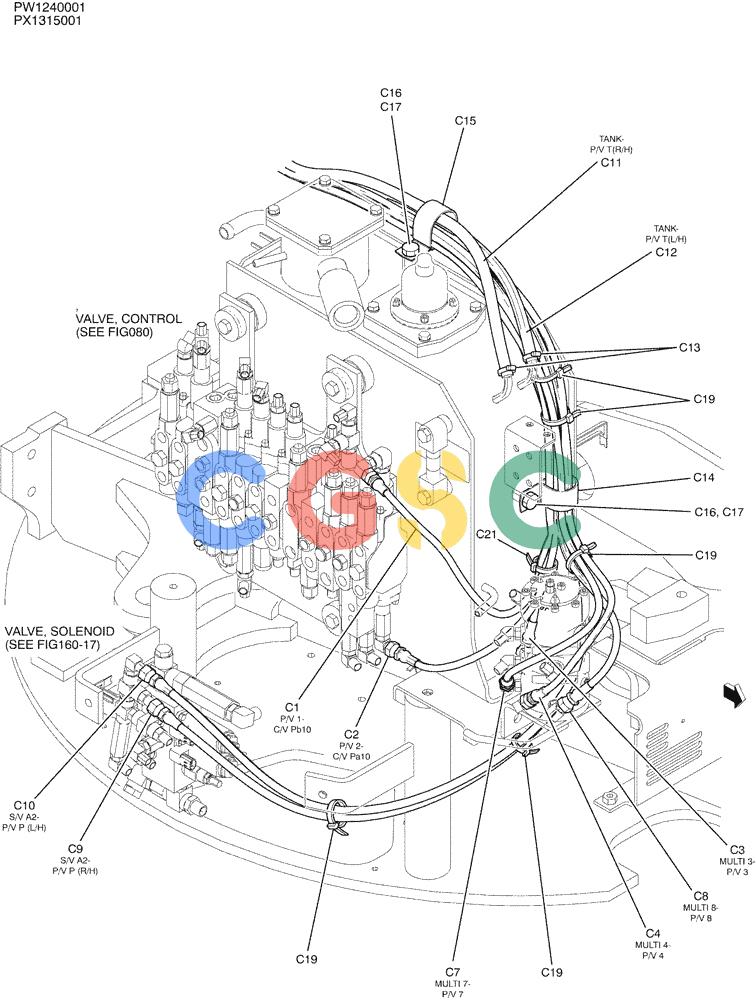 纽荷兰零件查询(E35SR) - COMPACT CRAWLER EXCAVATOR ASN PX13-15001 (N6TN61732) (NA) (1/06-) (01-031[02]) - CONTROL LINES, REMOTE (NIBBLER & BREAKER) New Holland Constructuion