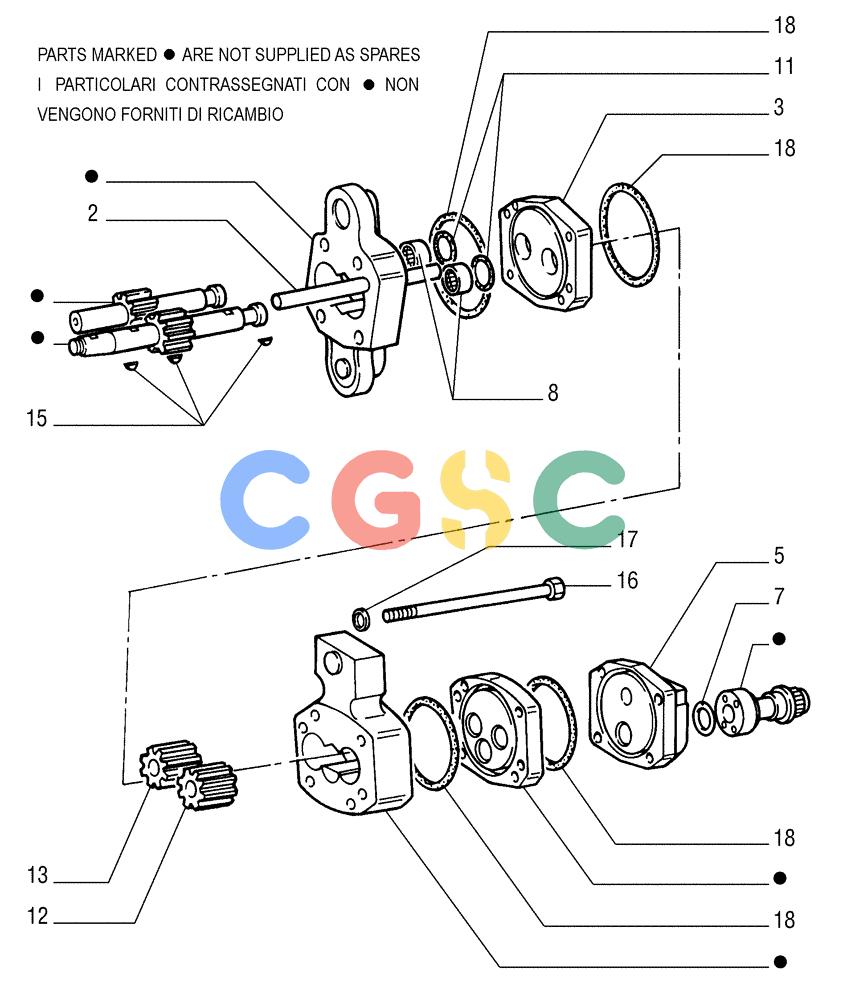 纽荷兰零件查询(FD255) - CRAWLER DOZER (N.A. VERSION) (7/95-) (1.200[07]) - TRANSMISSION-CONVERTER PUMP-COMPONENTS New Holland Constructuion