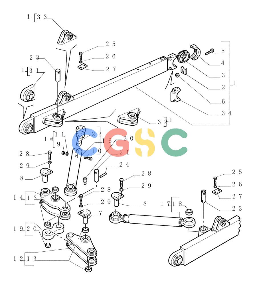 纽荷兰零件查询(FD255) - CRAWLER DOZER (N.A. VERSION) (7/95-) (9.467[01]) - PUSHBEAMS AND STRUTS (HSU) - OPTIONAL CODE 76026283 New Holland Constructuion
