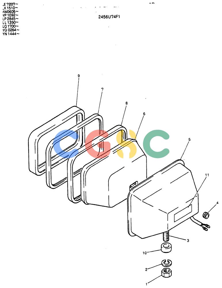 神钢零件查询(MD140BLC) - EXCAVATOR BTW YP1001 - YP1281 (1/80-12/06) (05-016) - LIGHT ASSY, HEAD 2456U74F1 Kobelco
